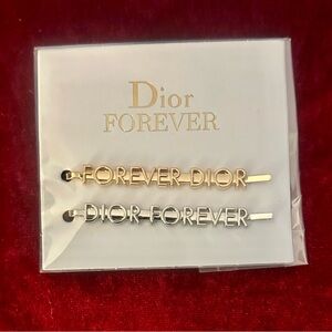 Dior Forever Hair Clips/Pins Set of 2 in Gold and Silver  NWT GWP